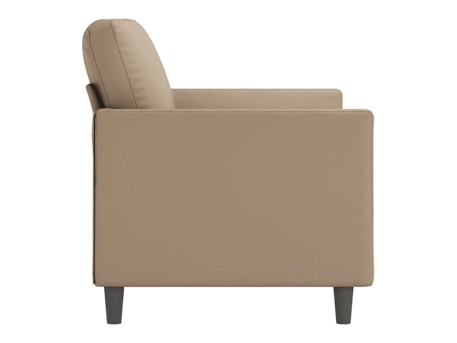 Discount Sofá de 2 lugares 120 cm couro artificial cor cappuccino PT147228 Castanho