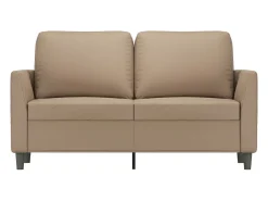 Discount Sofá de 2 lugares 120 cm couro artificial cor cappuccino PT147228 Castanho