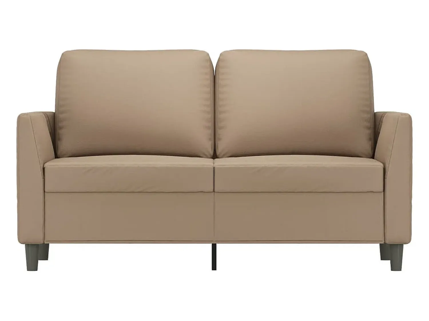 Discount Sofá de 2 lugares 120 cm couro artificial cor cappuccino PT147228 Castanho