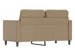 Discount Sofá de 2 lugares 120 cm couro artificial cor cappuccino PT147228 Castanho