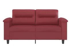 Sofá* Sofá de 2 lugares 120 cm couro artificial tinto PT835547 Vermelho