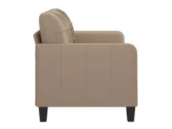 Sofá de 2 lugares 140 cm couro artificial cor cappuccino PT240271^ Sofá