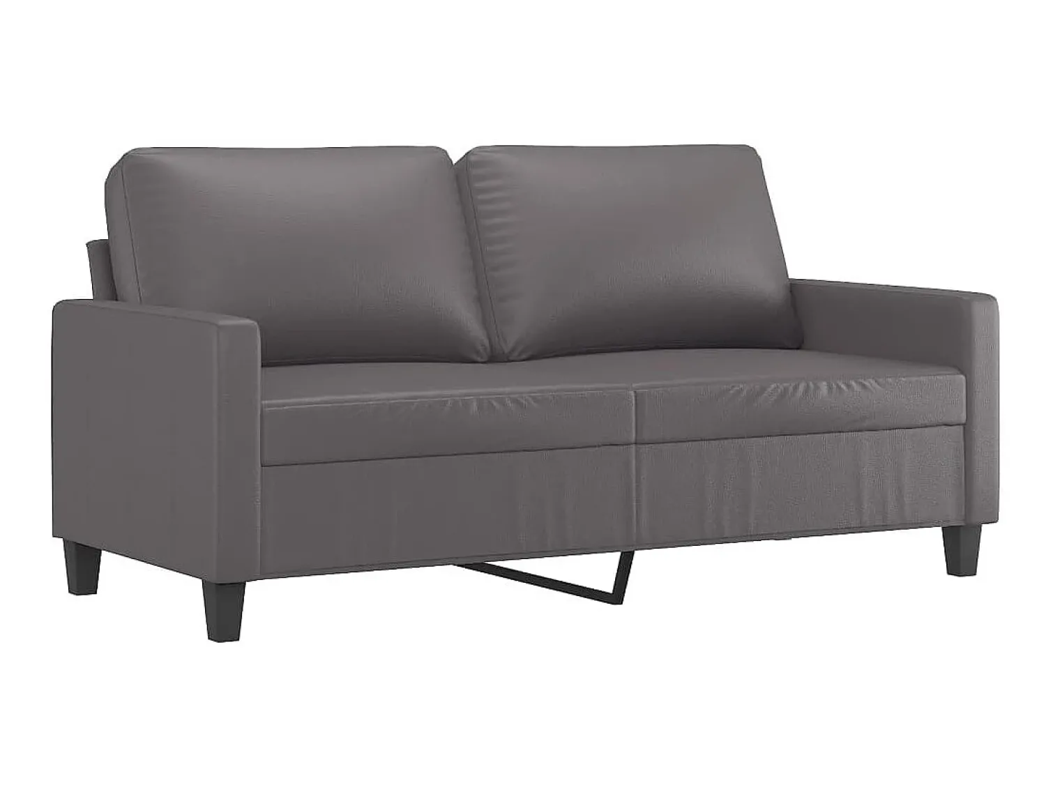 Best Sofá de 2 lugares 140 cm couro artificial cinza PT763787 Cinzento