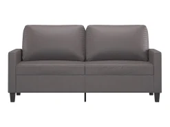 Best Sofá de 2 lugares 140 cm couro artificial cinza PT763787 Cinzento