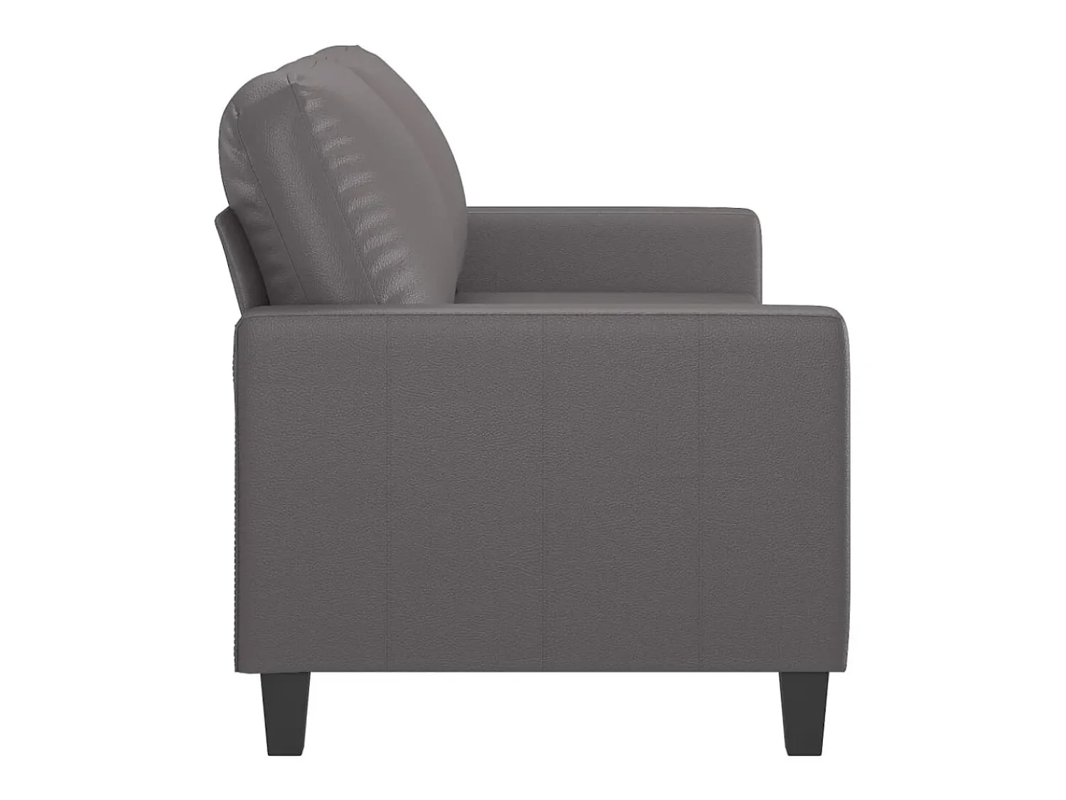 Best Sofá de 2 lugares 140 cm couro artificial cinza PT763787 Cinzento