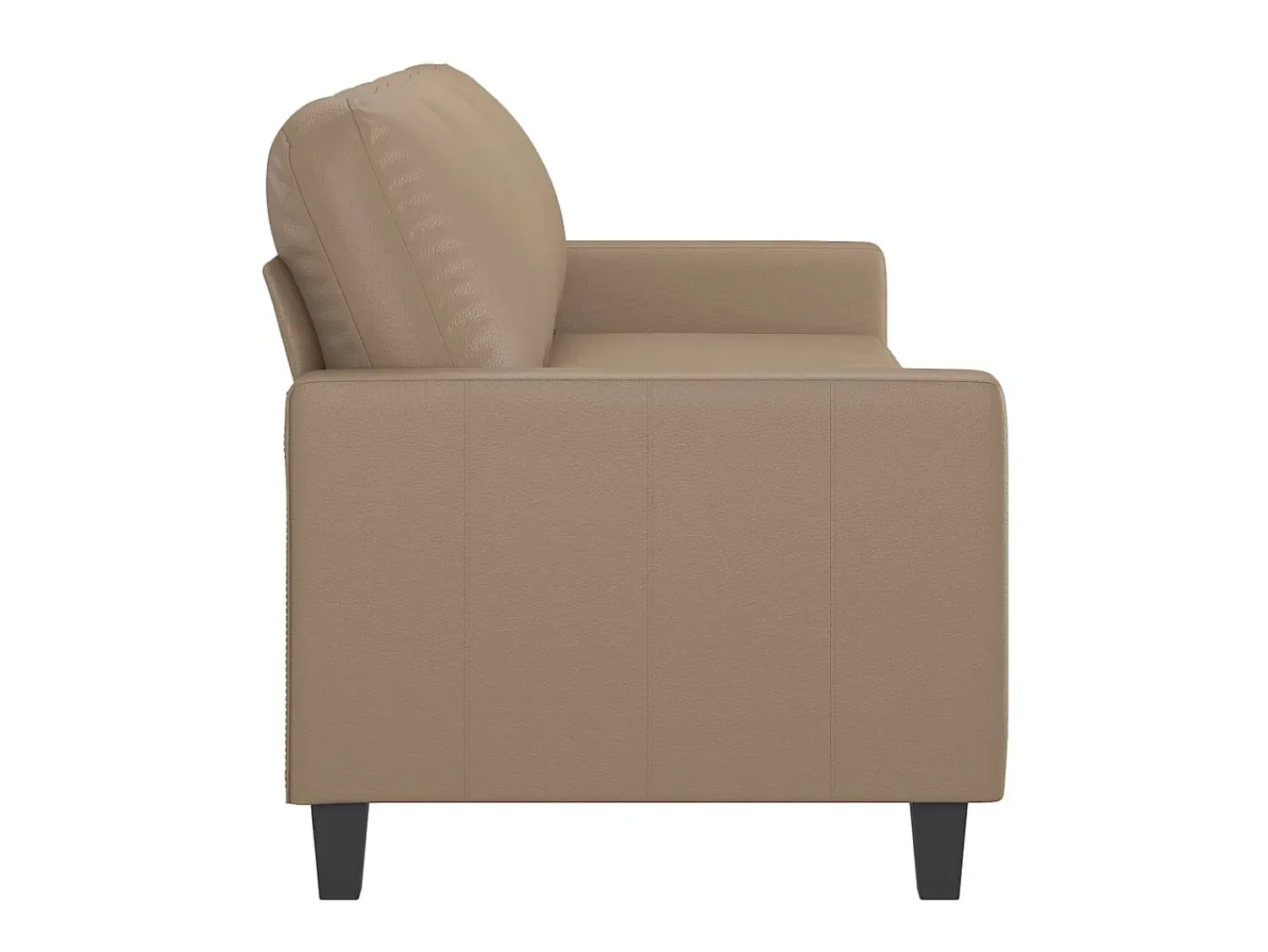 Sofá| Sofá de 3 lugares 180 cm couro artificial cor cappuccino PT927840 Castanho