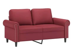 New Sofá de 2 lugares 120 cm couro artificial tinto PT118553 Vermelho