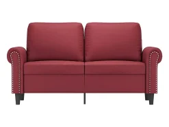 New Sofá de 2 lugares 120 cm couro artificial tinto PT118553 Vermelho