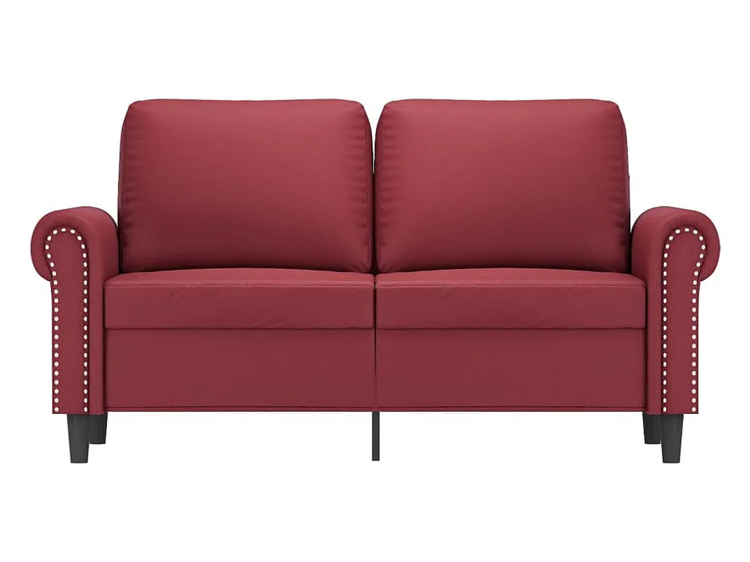 New Sofá de 2 lugares 120 cm couro artificial tinto PT118553 Vermelho