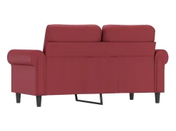 New Sofá de 2 lugares 120 cm couro artificial tinto PT118553 Vermelho