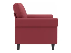 New Sofá de 2 lugares 120 cm couro artificial tinto PT118553 Vermelho