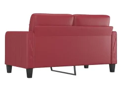 Sofá* Sofá de 2 lugares 140 cm couro artificial tinto PT849295 Vermelho