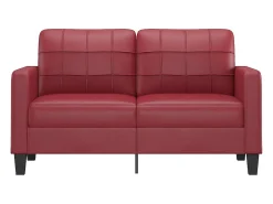 Sofá* Sofá de 2 lugares 140 cm couro artificial tinto PT849295 Vermelho