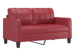 Sofá* Sofá de 2 lugares 140 cm couro artificial tinto PT849295 Vermelho