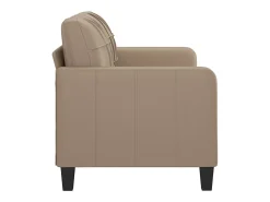 Best vidaxl Sofá de 2 lugares 140 cm couro artificial cor cappuccino Castanho