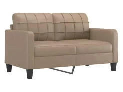 Best vidaxl Sofá de 2 lugares 140 cm couro artificial cor cappuccino Castanho