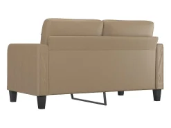 Best vidaxl Sofá de 2 lugares 140 cm couro artificial cor cappuccino Castanho