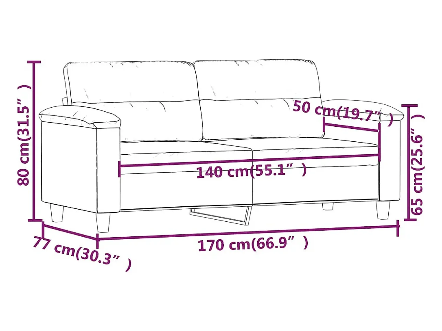 Sale vidaxl Sofá de 2 lugares 140 cm couro artificial cinza Cinzento