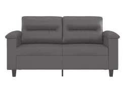 Sofá de 2 lugares 120 cm couro artificial cinza PT725624^ Sofá