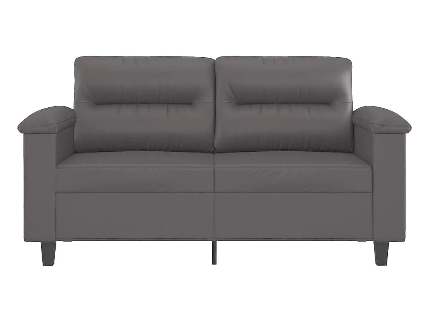 Sofá de 2 lugares 120 cm couro artificial cinza PT725624^ Sofá