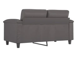 Sofá de 2 lugares 120 cm couro artificial cinza PT725624^ Sofá