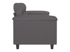 Sofá de 2 lugares 120 cm couro artificial cinza PT725624^ Sofá