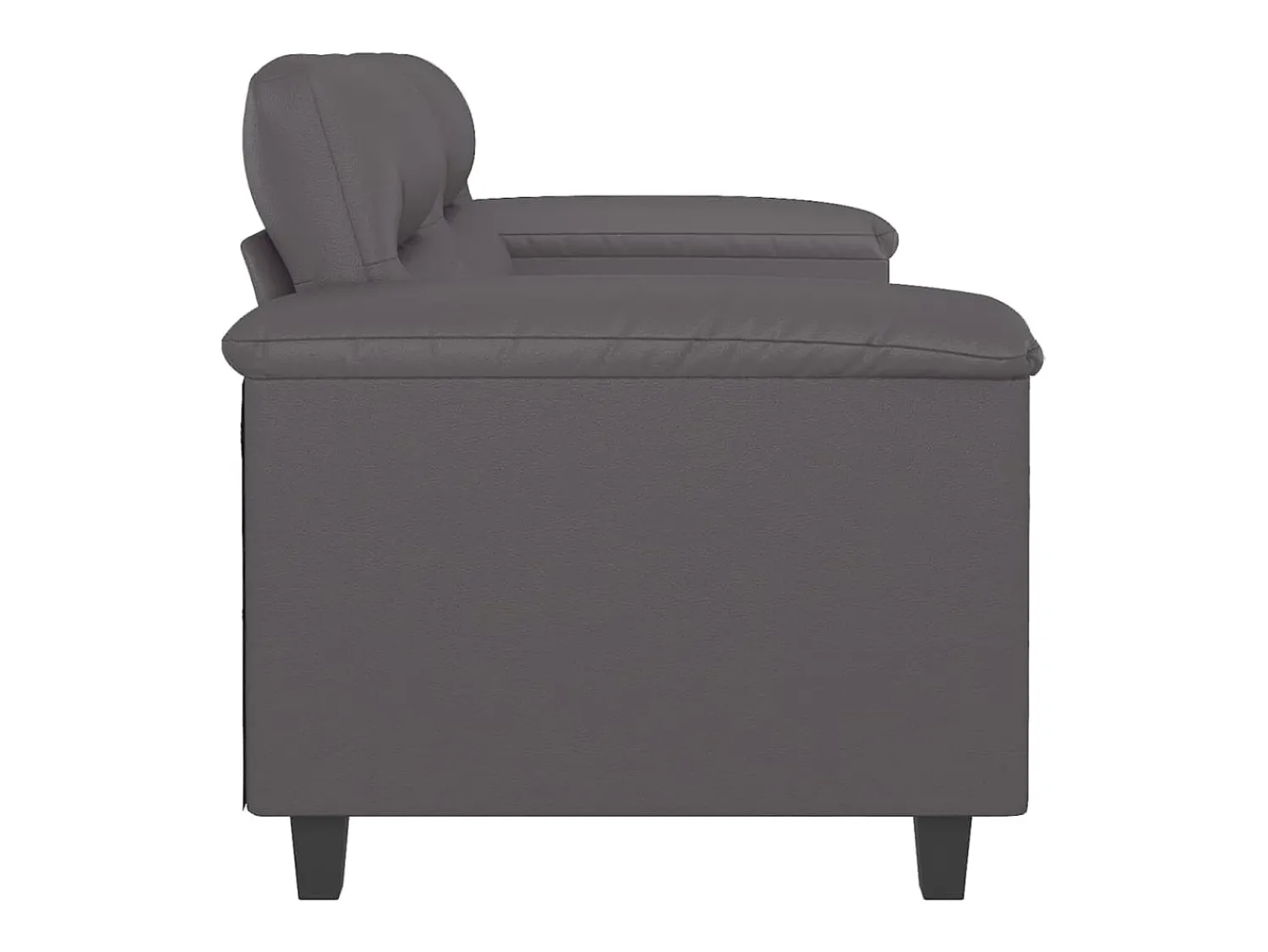 Sofá de 2 lugares 120 cm couro artificial cinza PT725624^ Sofá