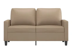 Sofá* Sofá de 2 lugares 120 cm couro artificial cor cappuccino PT362562 Castanho