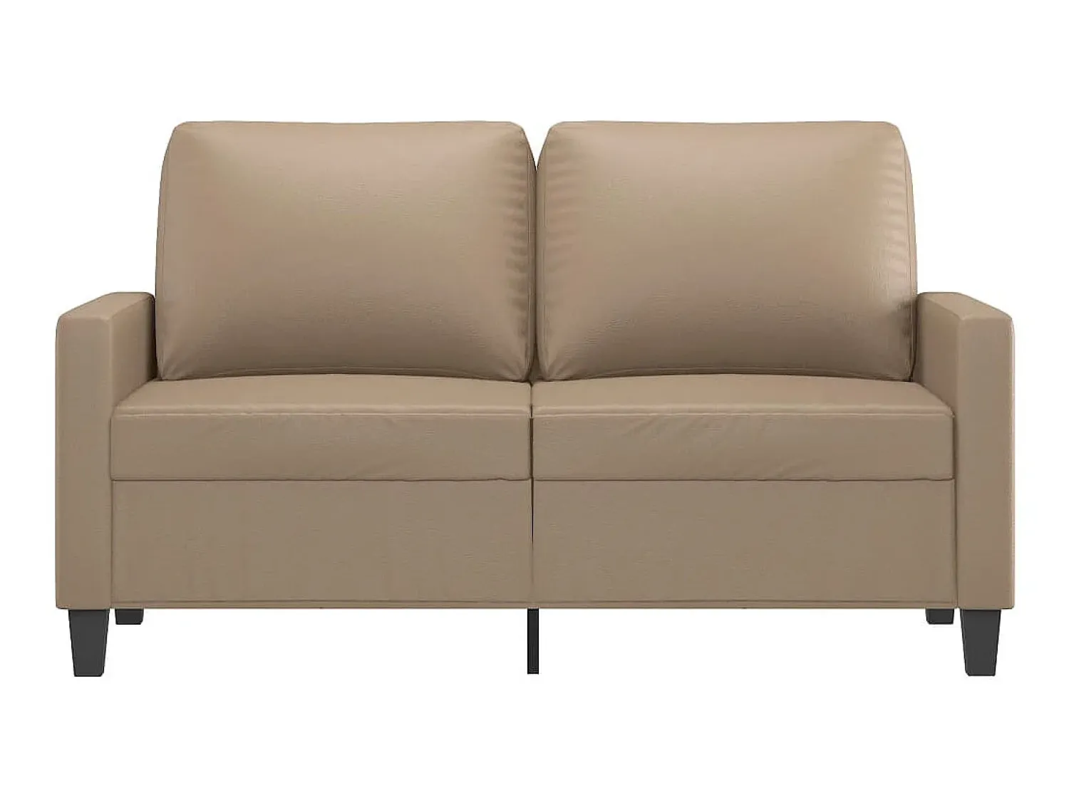 Sofá* Sofá de 2 lugares 120 cm couro artificial cor cappuccino PT362562 Castanho