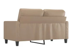 Sofá* Sofá de 2 lugares 120 cm couro artificial cor cappuccino PT362562 Castanho