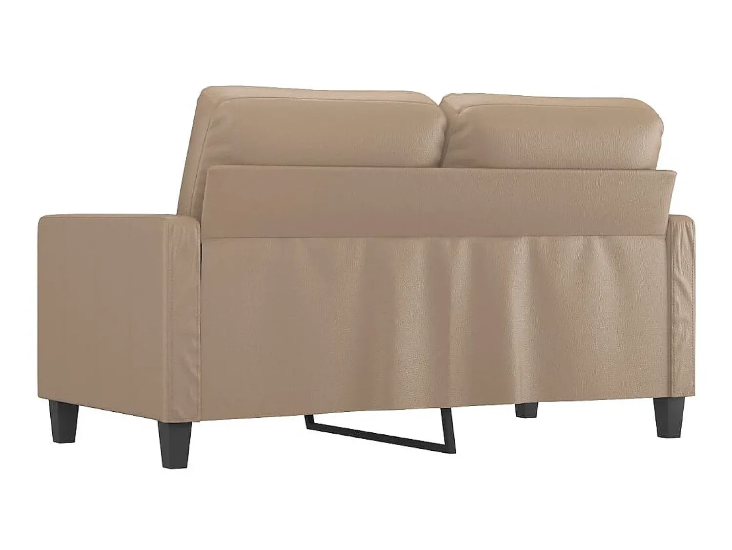 Sofá* Sofá de 2 lugares 120 cm couro artificial cor cappuccino PT362562 Castanho