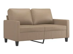 Sofá* Sofá de 2 lugares 120 cm couro artificial cor cappuccino PT362562 Castanho