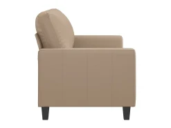 Sofá* Sofá de 2 lugares 120 cm couro artificial cor cappuccino PT362562 Castanho