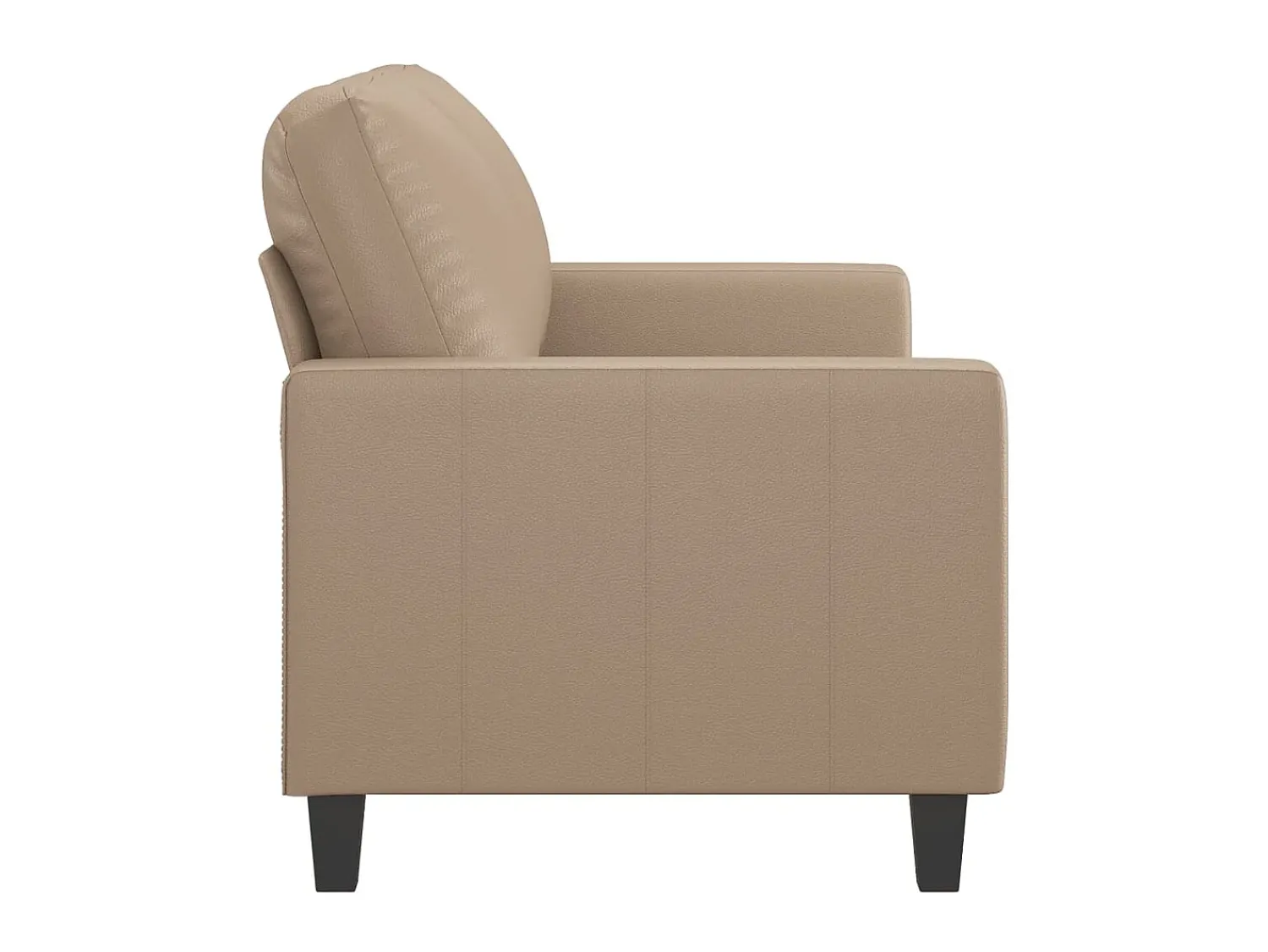 Sofá* Sofá de 2 lugares 120 cm couro artificial cor cappuccino PT362562 Castanho