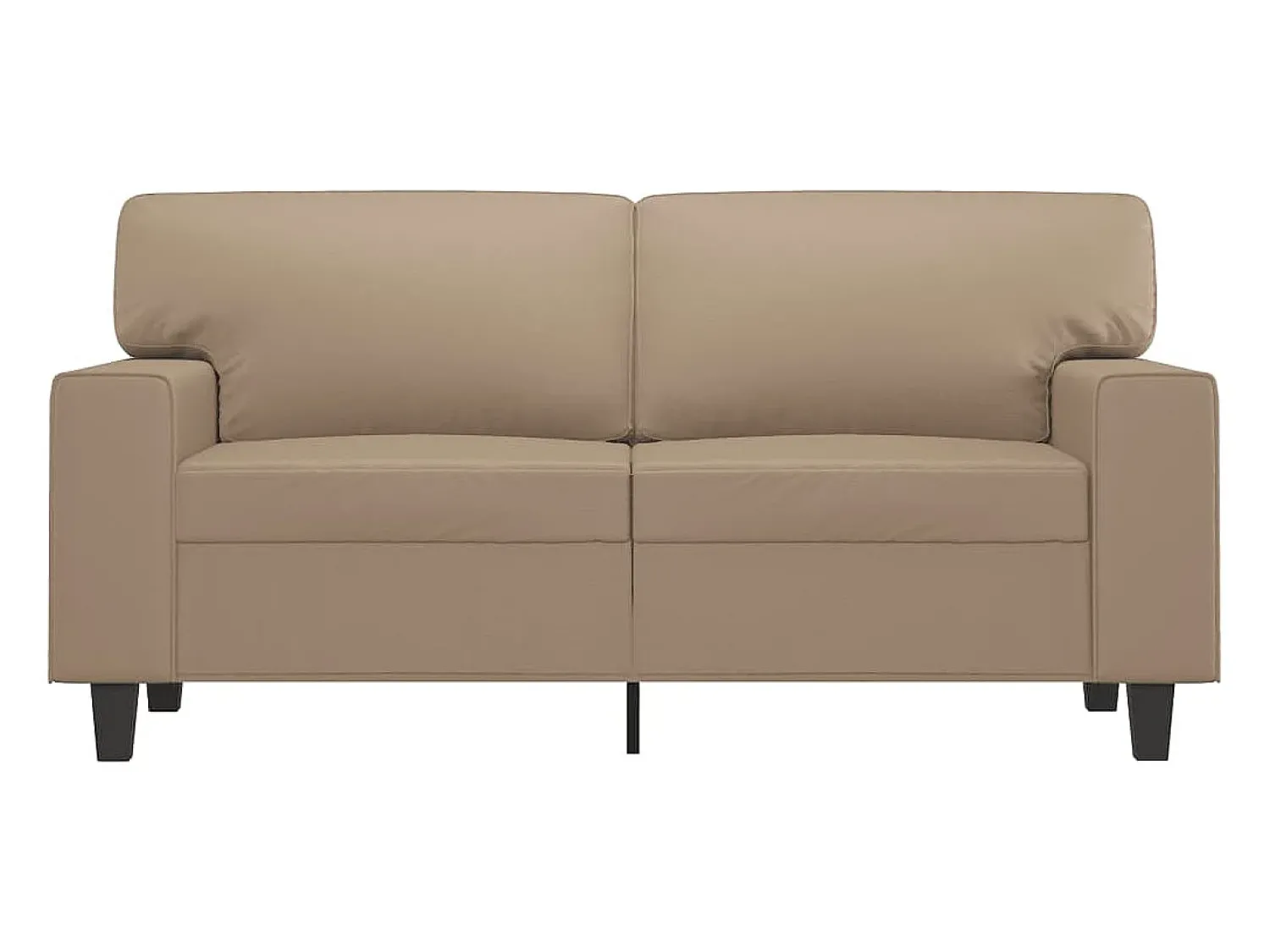 Sale Sofá de 2 lugares 120 cm couro artificial cor cappuccino PT757900 Castanho