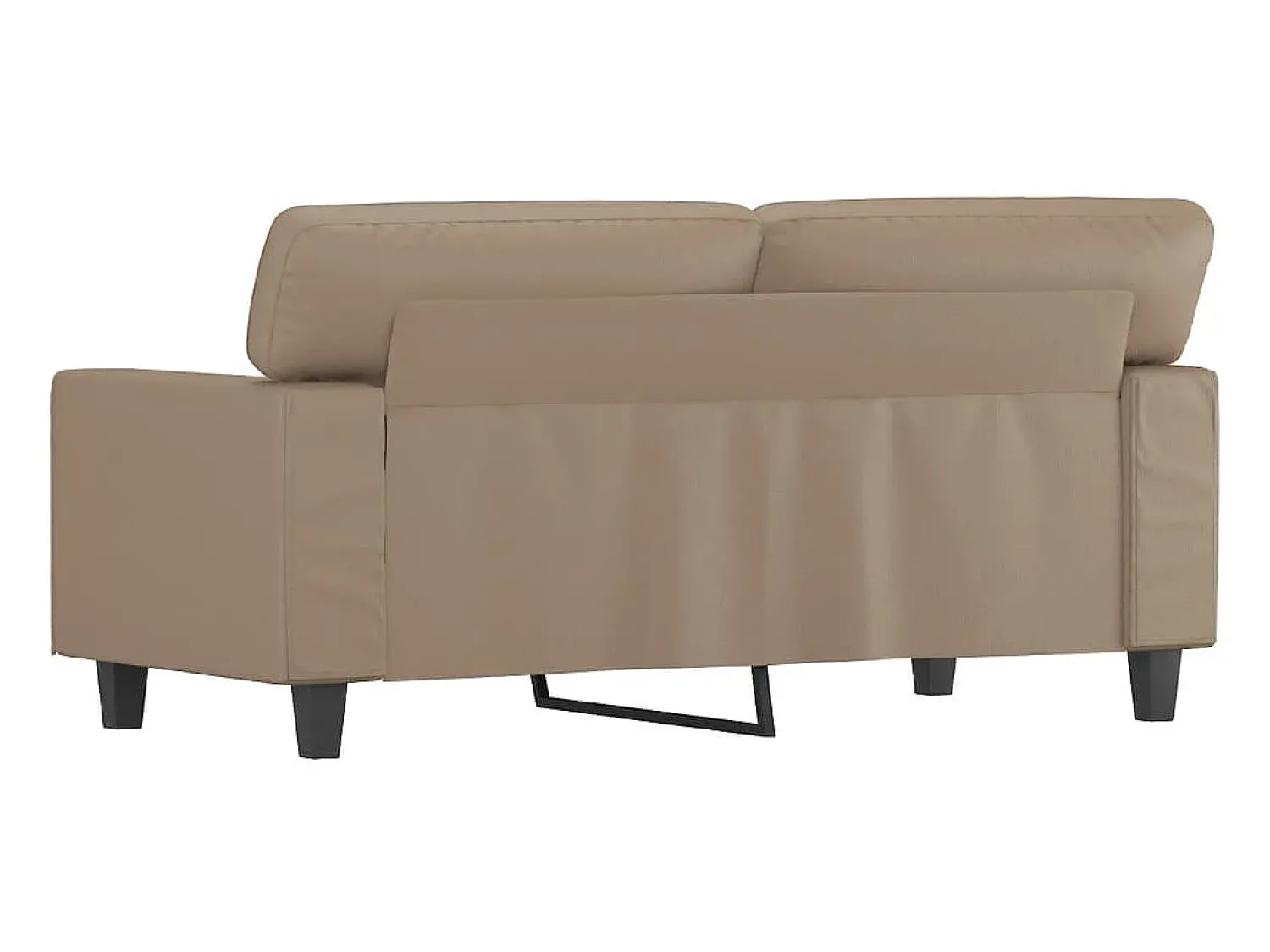 Sale Sofá de 2 lugares 120 cm couro artificial cor cappuccino PT757900 Castanho