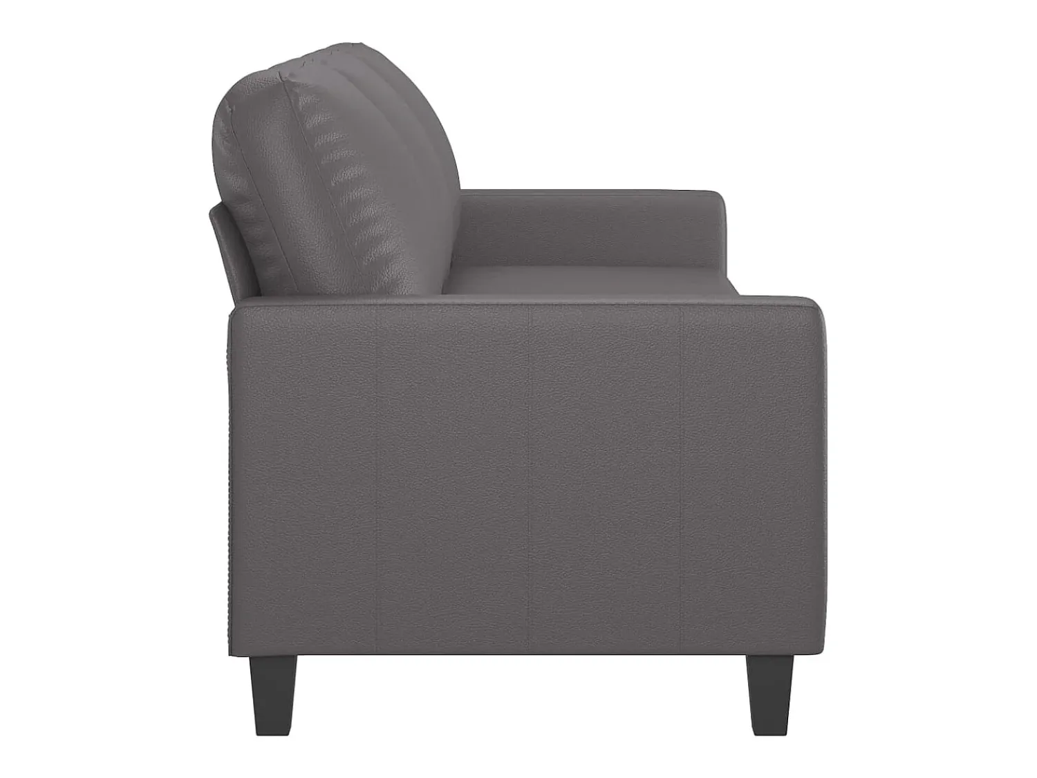 vidaxl Sofá de 3 lugares 180 cm couro artificial cinza^ Sofá