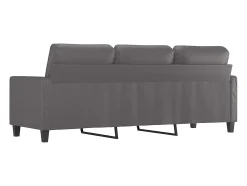 vidaxl Sofá de 3 lugares 180 cm couro artificial cinza^ Sofá