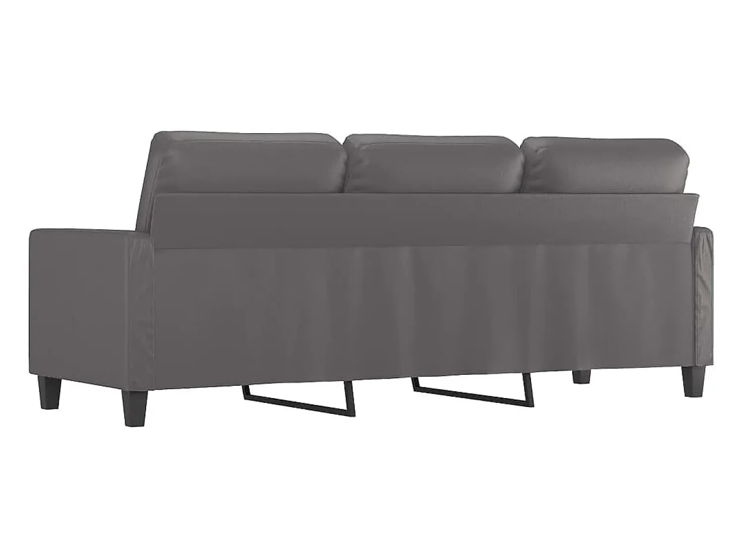 vidaxl Sofá de 3 lugares 180 cm couro artificial cinza^ Sofá