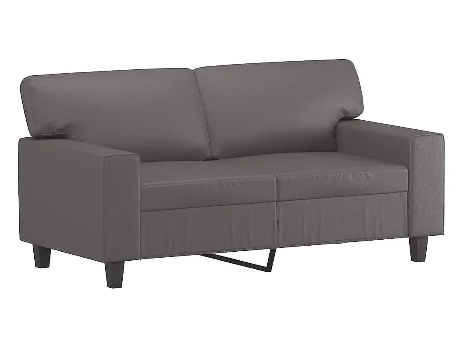 Hot Sofá de 2 lugares 120 cm couro artificial cinza PT227960 Cinzento