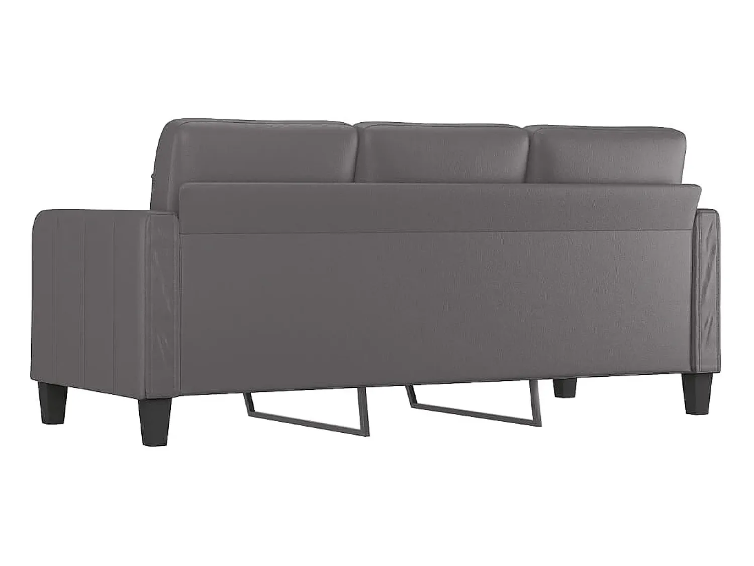 New Sofá de 3 lugares 180 cm couro artificial cinza PT506971 Cinzento