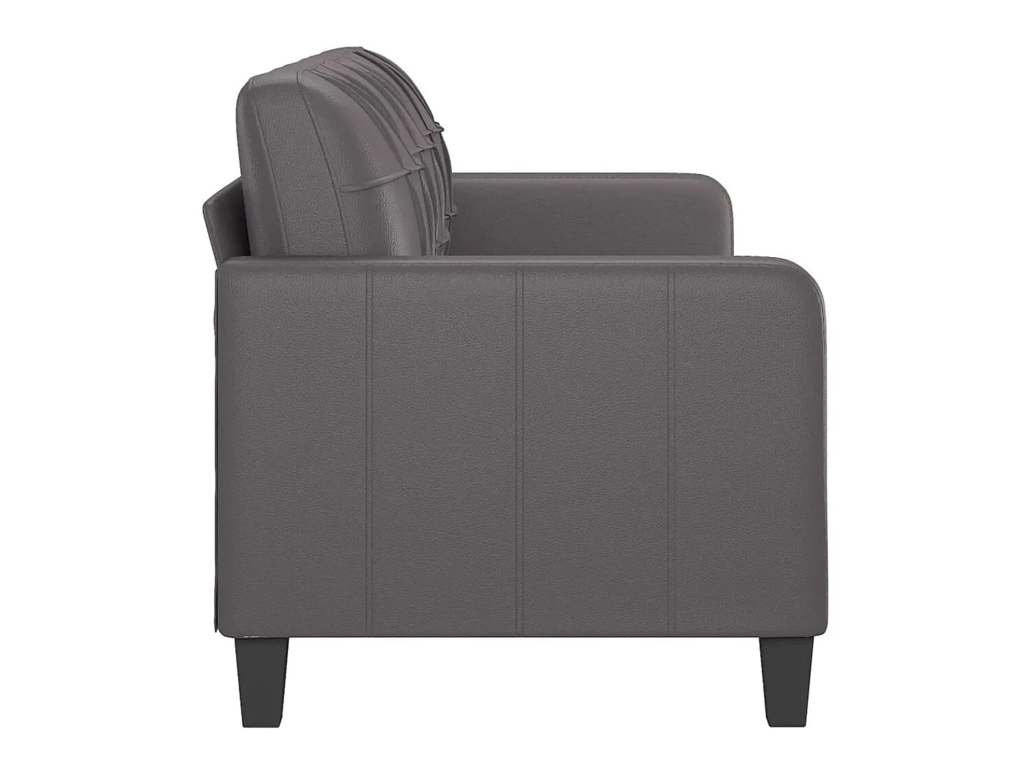 New Sofá de 3 lugares 180 cm couro artificial cinza PT506971 Cinzento