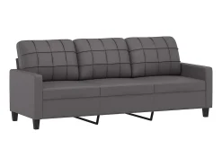 New Sofá de 3 lugares 180 cm couro artificial cinza PT506971 Cinzento