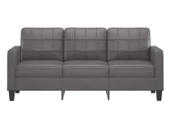 New Sofá de 3 lugares 180 cm couro artificial cinza PT506971 Cinzento