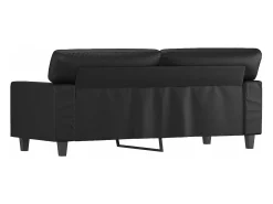 Outlet Sofá de 2 lugares 140 cm couro artificial PT211001 Preto