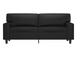 Outlet Sofá de 2 lugares 140 cm couro artificial PT211001 Preto
