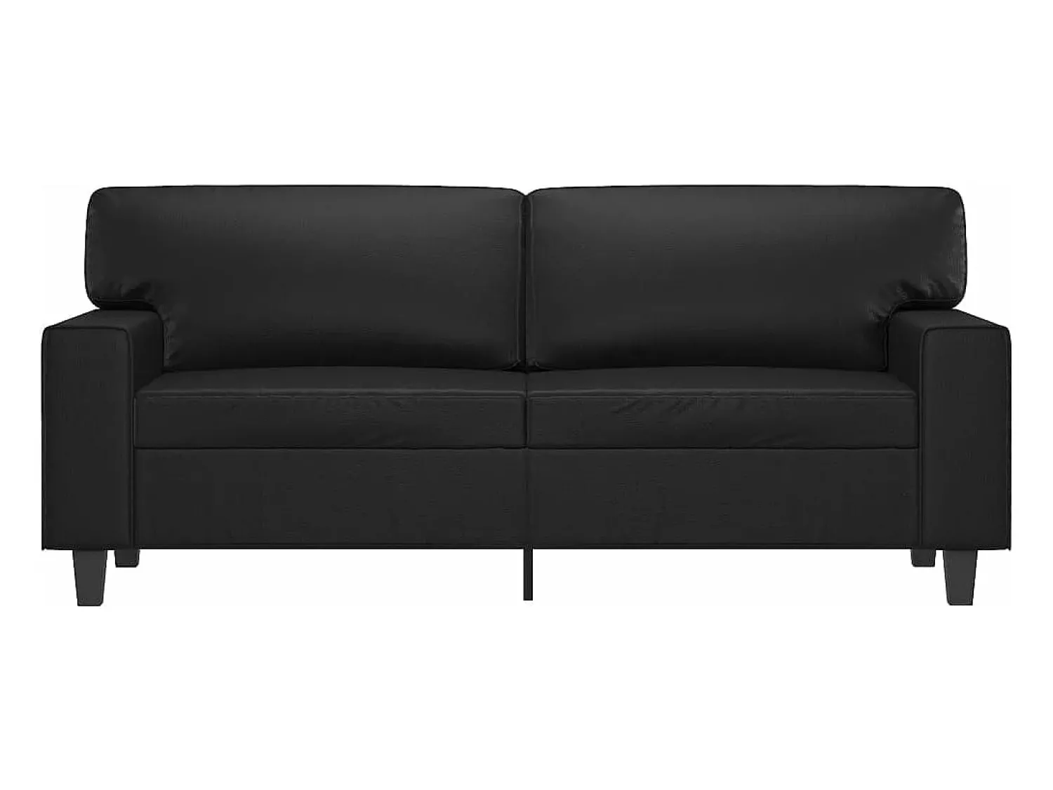 Outlet Sofá de 2 lugares 140 cm couro artificial PT211001 Preto