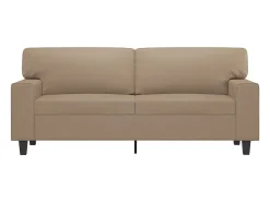Sofá* Sofá de 2 lugares 140 cm couro artificial cor cappuccino PT306813 Castanho