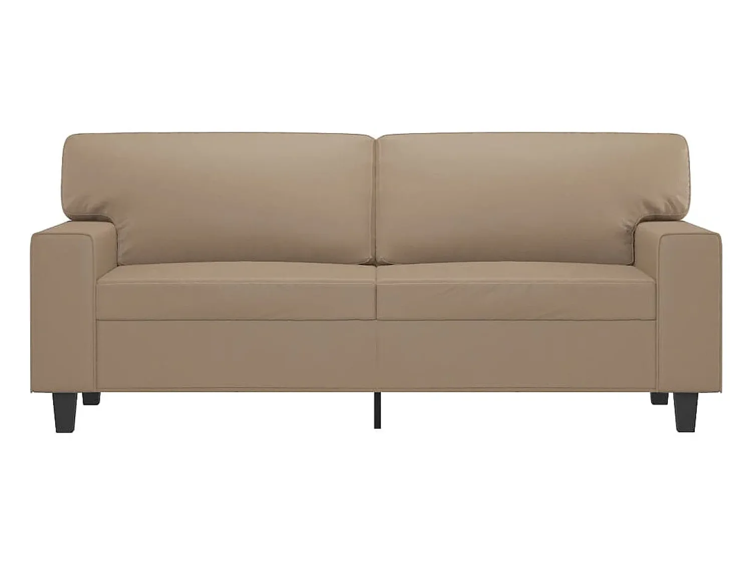 Sofá* Sofá de 2 lugares 140 cm couro artificial cor cappuccino PT306813 Castanho