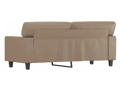 Sofá* Sofá de 2 lugares 140 cm couro artificial cor cappuccino PT306813 Castanho
